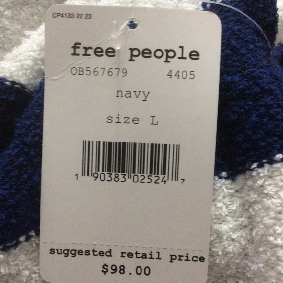 NWT Free People Candyland Pullover Navy Bl… - Picture 7 of 8